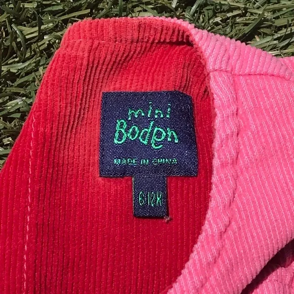 MINI BODEN a Line Apple Patch Dress Corduroy - Picture 3 of 5